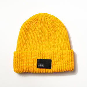 RIBBED BEANIE - MUSTARD